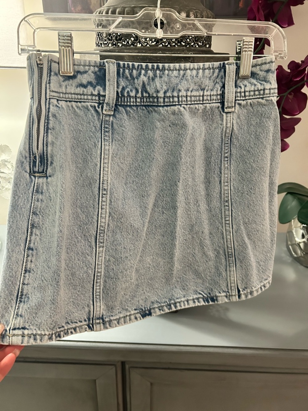H&M Light Wash Denim Mini Skirt